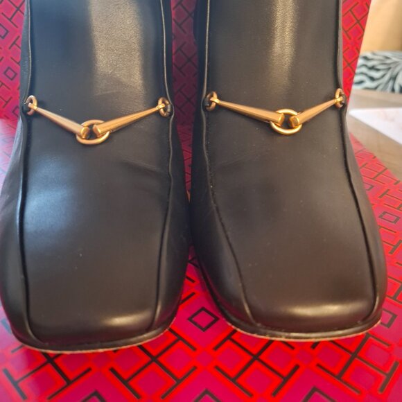 TORY BURCH Black Heeled Equestrian Boots Size 8.5 Like New - Picture 5 of 9